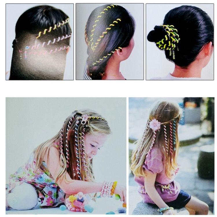 Rainbow Color Cute Girl Curler Hair Braid Styling Tools Hair Braid Roller Hair Accessory(Yellow)