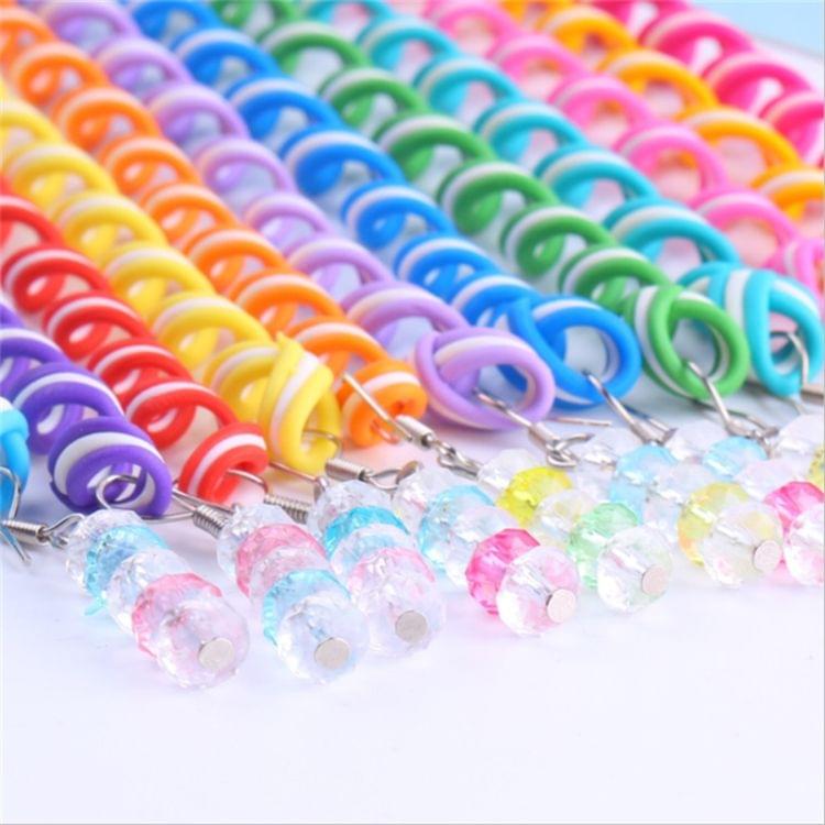 Rainbow Color Cute Girl Curler Hair Braid Styling Tools Hair Braid Roller Hair Accessory(Yellow)