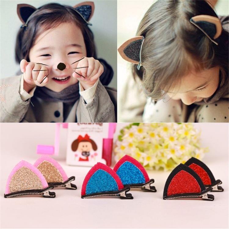 50 PCS Lovely Cat Ears Hairpin Headwear Children Hair Accessories(Red)