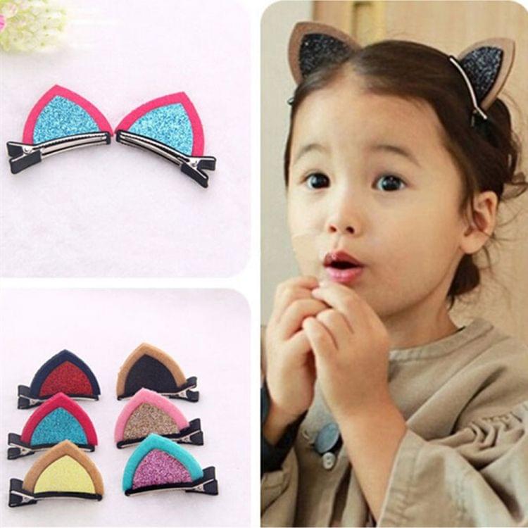 50 PCS Lovely Cat Ears Hairpin Headwear Children Hair Accessories(Red)