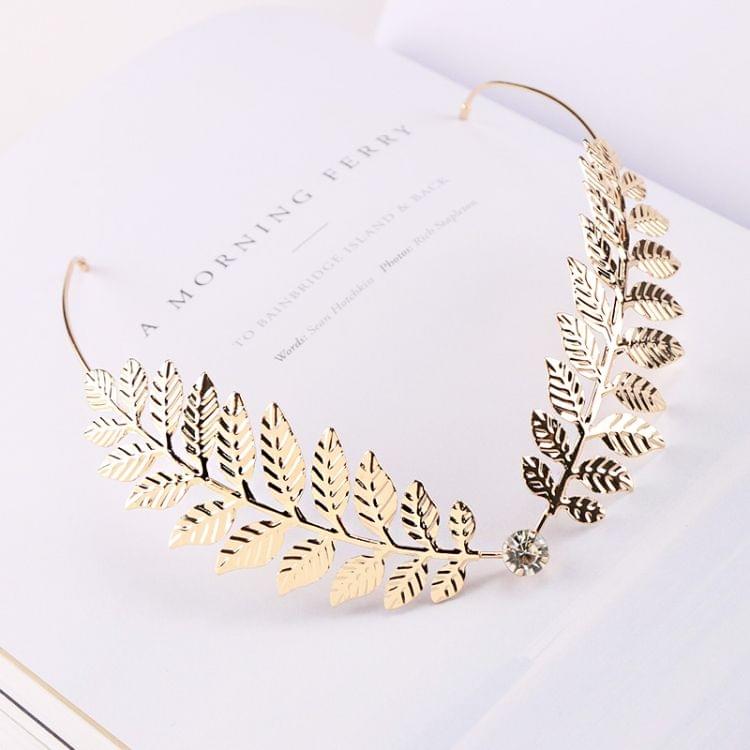 Women Fashion Headbands Crystal Alloy Hairbands Back Holder(A large rhinestone)