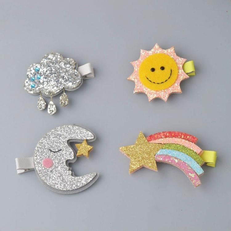 Cute Sparkly Felt Animal Hairpin Girls Children Hair Accessories, Size: 4.5cm(Star)