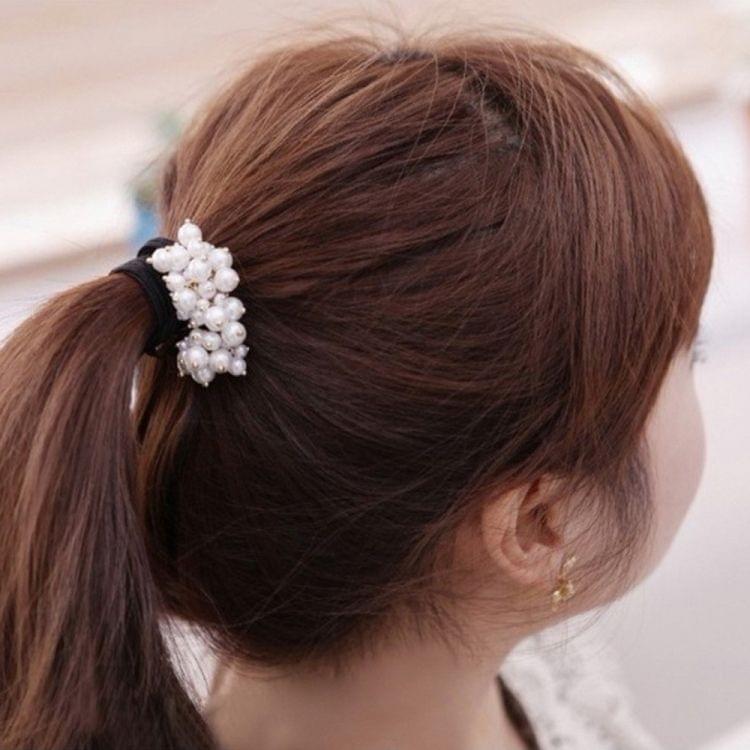 3 PCS Women Fashion Vitange Rhinestone Crystal Pearl Hair Band(Beige)