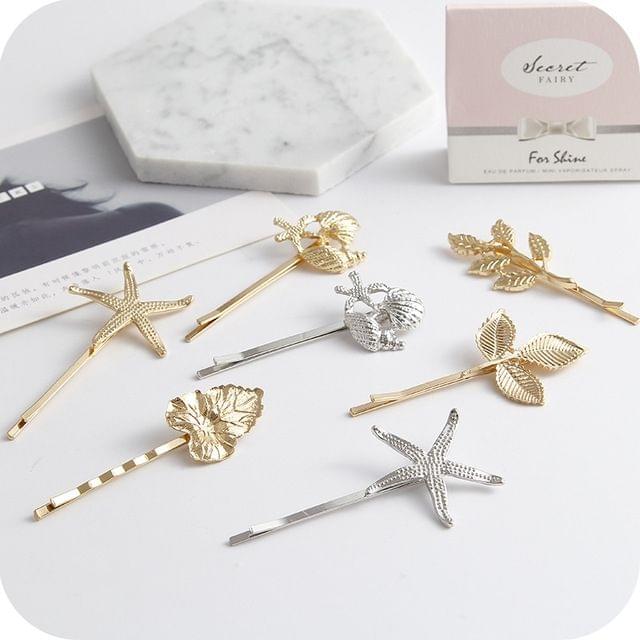 2 PCS Best Gift for Women Hair Clip Bright Hairpin Simple Hair Styling Accessories(Gold starfish)