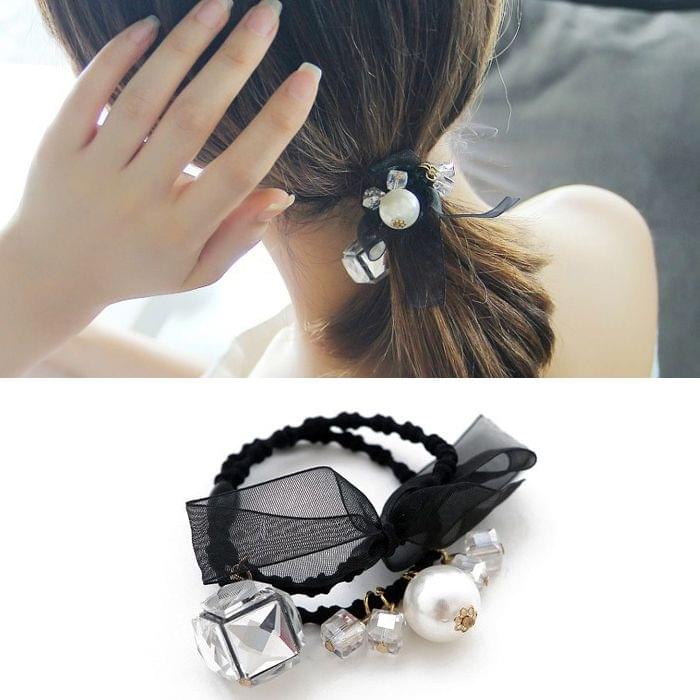 10 PCS Lace Bowknot Style Elastic Rubber Hair Band Ring Random Delivery