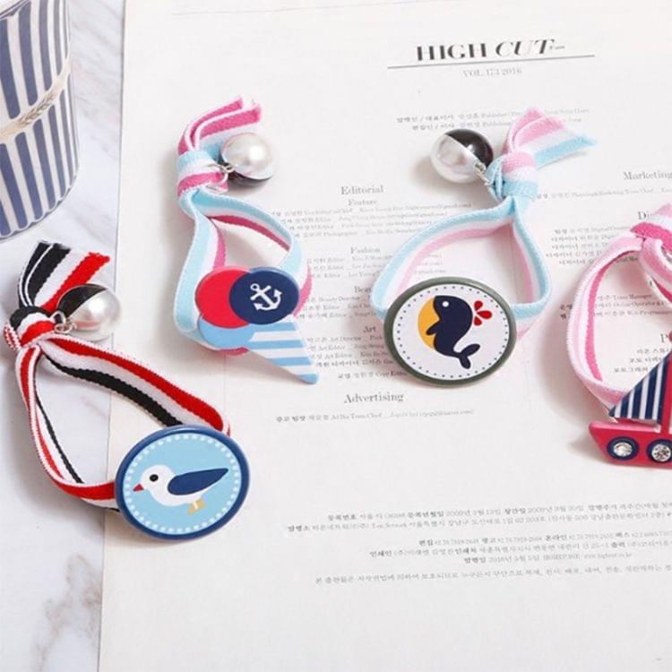 6 PCS Mediterranean Series Elastic Rubber Hair Band Rope Random Color Delivery