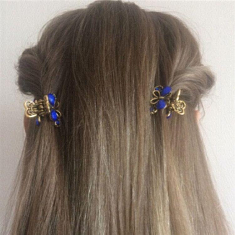 Women Retro Butterfly Hair Claw Clip Headband(Coffee)