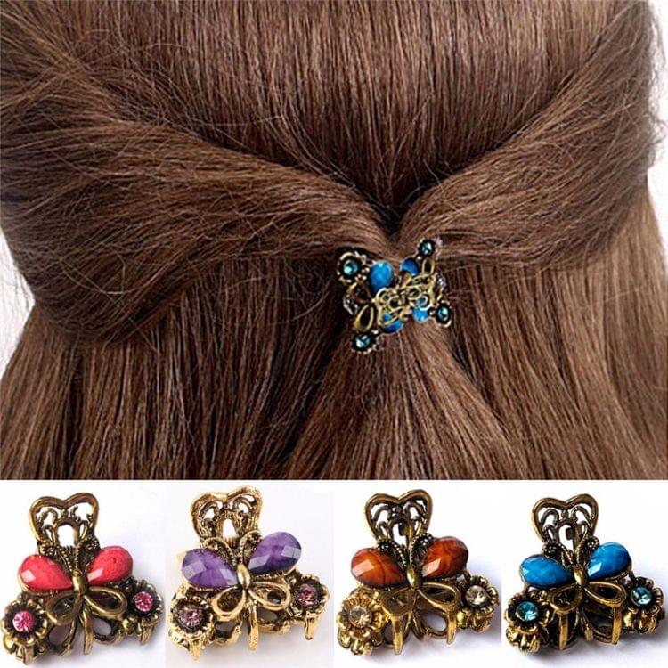 Women Retro Butterfly Hair Claw Clip Headband(Coffee)