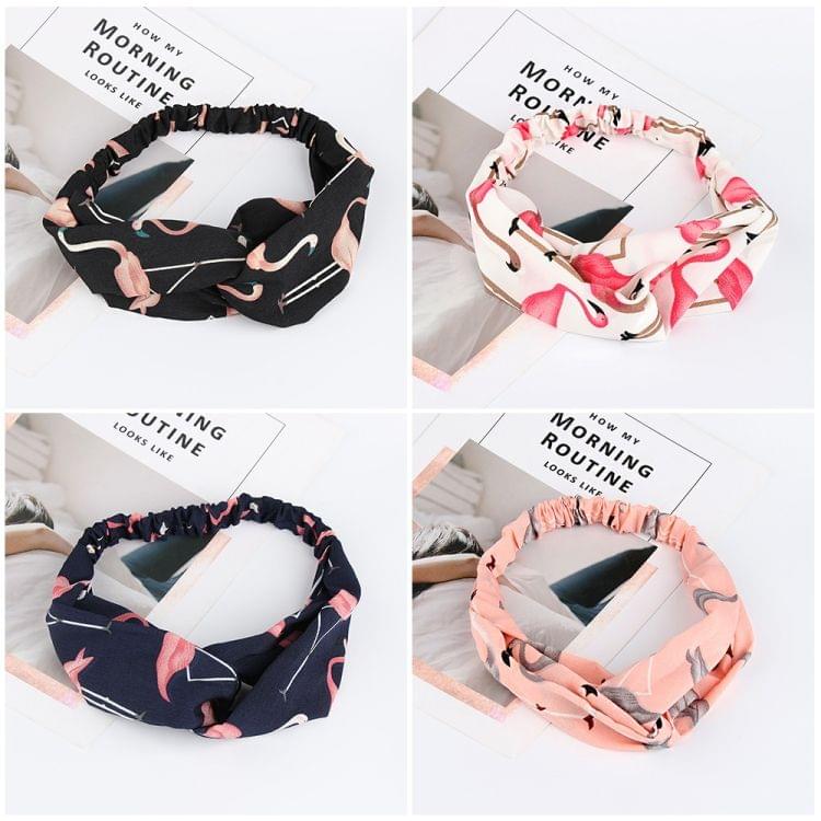 Women Fashion Chiffon Headbands Cartoon Wide Headwear Headwrap Hair Accessories(Pink )