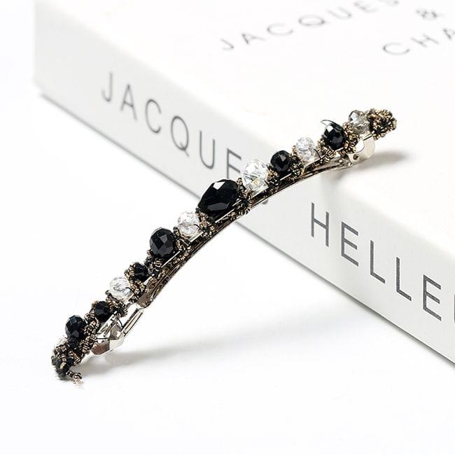 iMucci Women Rhinestone Crystal Hairpin Barrette Hair Clip(Black)