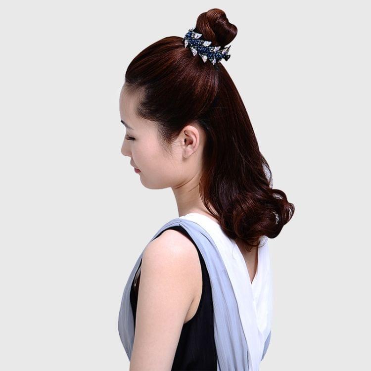 Fashion Rhinestone Flower Hair Claws Women Hair Accessories Girls Hairpin Headwear Twist Clip(Violet)