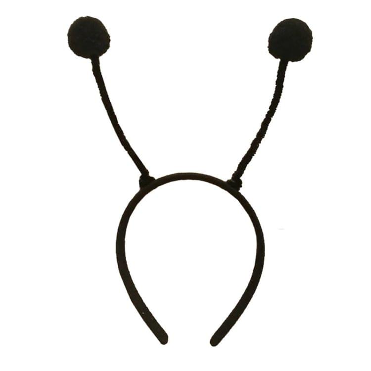 2 PCS Small Animal Headband Ant Bee Insect Antennae Hairy Ball Caterpillar Headwear(Black)