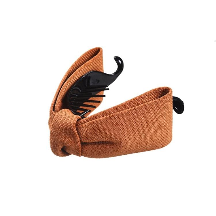 Sweet Fabric Bow Hair Claw Elegant Women Solid Cloth Ties Banana Hair Crab Clips Ponytail Hold Girl Hair Accessories(Coffee)