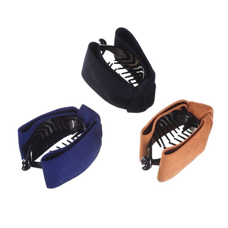 Sweet Fabric Bow Hair Claw Elegant Women Solid Cloth Ties Banana Hair Crab Clips Ponytail Hold Girl Hair Accessories(Coffee)