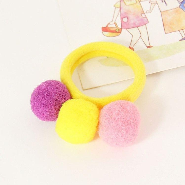 4 PCS Fashion Lovely Girls Children Delicate Colorful Elastic Hair Band Hair Rope Hair Accessories(Yellow)