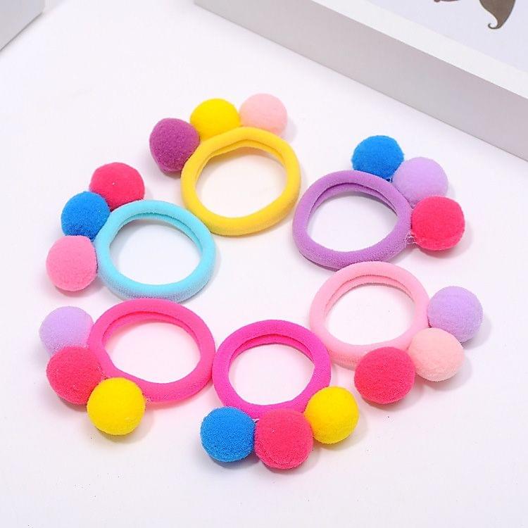 4 PCS Fashion Lovely Girls Children Delicate Colorful Elastic Hair Band Hair Rope Hair Accessories(Yellow)