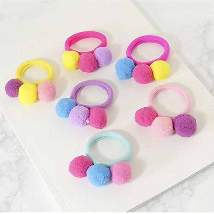 4 PCS Fashion Lovely Girls Children Delicate Colorful Elastic Hair Band Hair Rope Hair Accessories(Yellow)