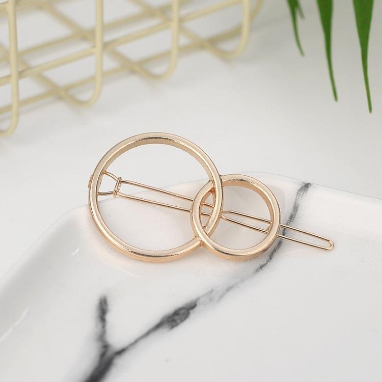 2 PCS Fashion Woman Hair Accessories Triangle Hair Clip Pin Metal Geometric Alloy Hairband(Star gold)