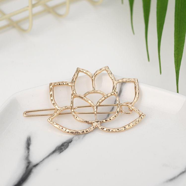 2 PCS Fashion Woman Hair Accessories Triangle Hair Clip Pin Metal Geometric Alloy Hairband(Star gold)