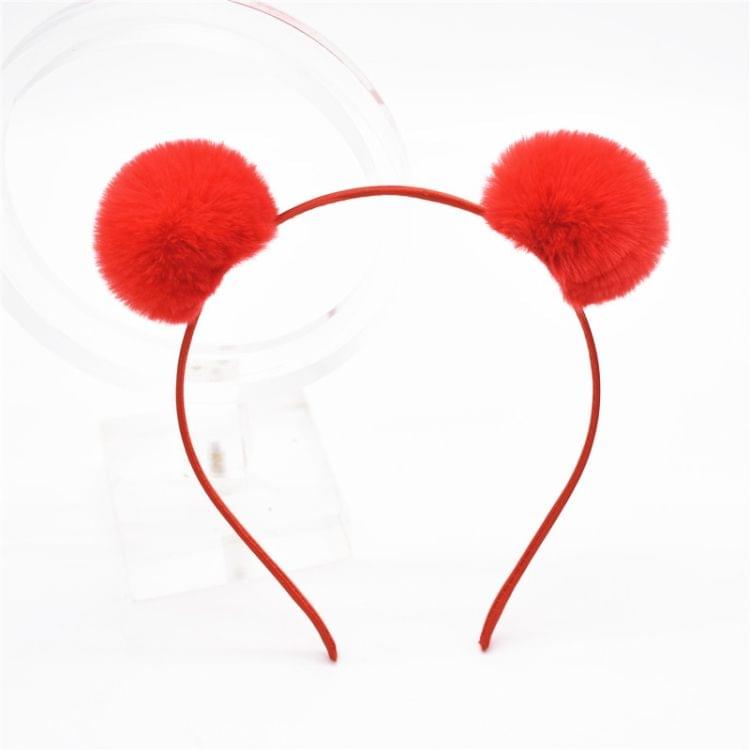 Children Hairband Rabbit Ears Plush Ball Head Hoop(3)