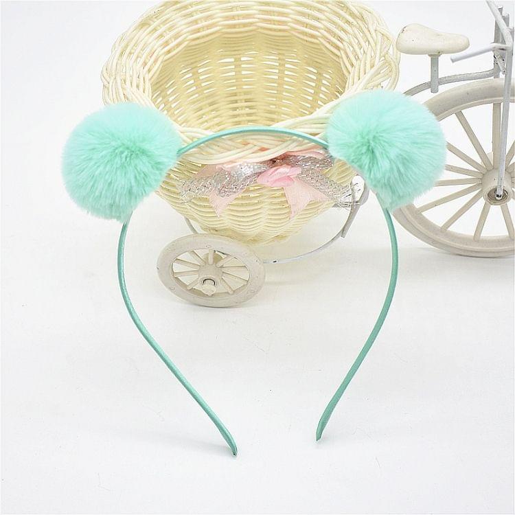 Children Hairband Rabbit Ears Plush Ball Head Hoop(3)