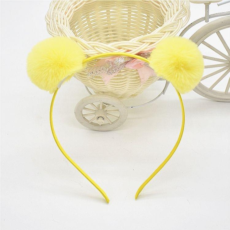 Children Hairband Rabbit Ears Plush Ball Head Hoop(3)