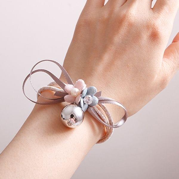 10 PCS Sweet Flower Style Elastic Rubber Hair Band Ring Random Color Delivery