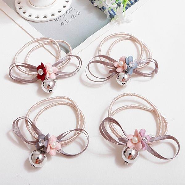 10 PCS Sweet Flower Style Elastic Rubber Hair Band Ring Random Color Delivery