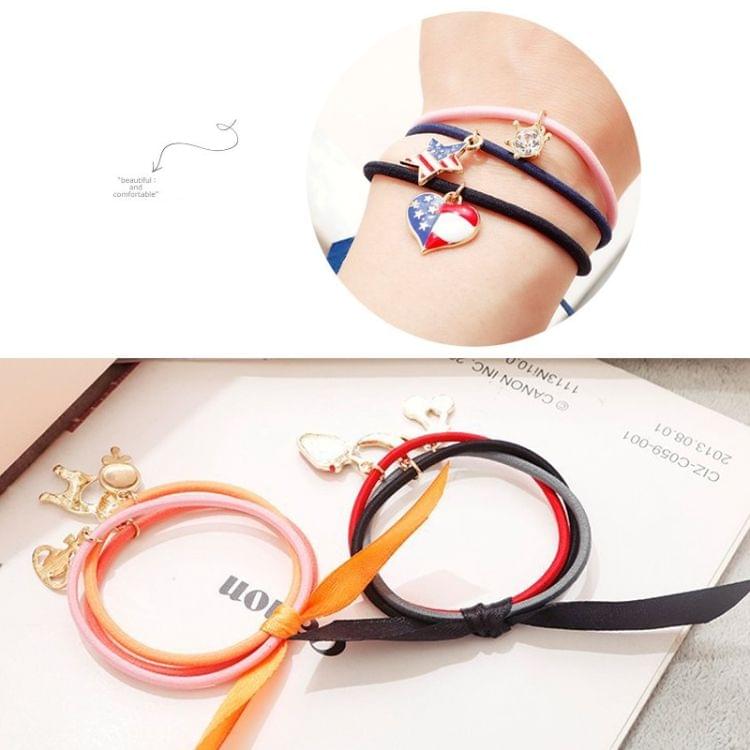 10 PCS Cute Pendants Style Elastic Rubber Hair Band Ring Random Color Delivery