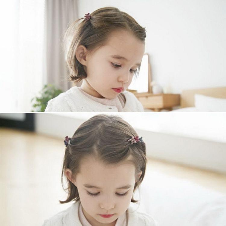 50 pcs Girls Cute Scrub Flower Mini Hairpin in Random Color Delivery