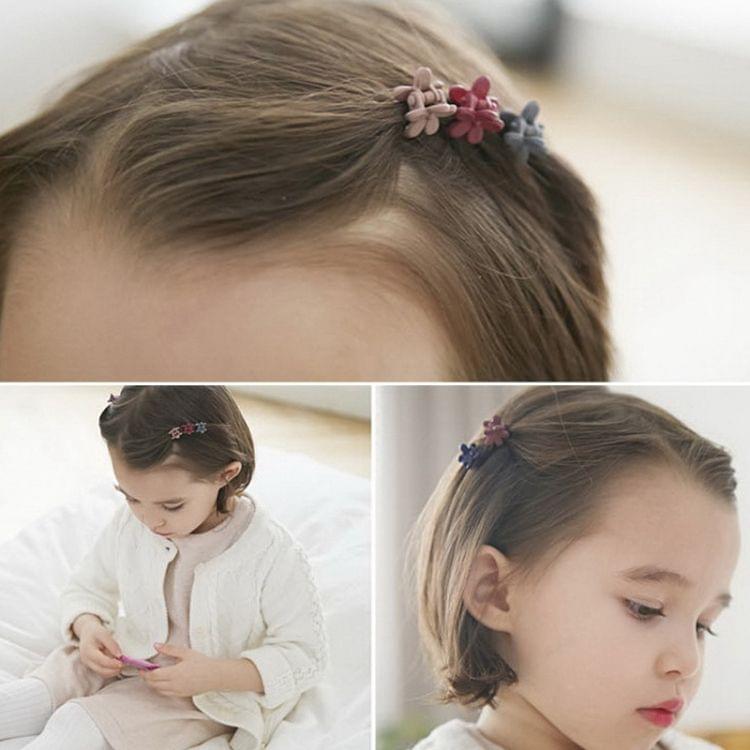 50 pcs Girls Cute Scrub Flower Mini Hairpin in Random Color Delivery