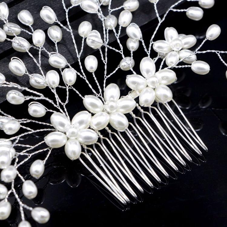 Bride Comb Wedding Handmade Pearl Bridal Women Headwear Jewelry(gold)