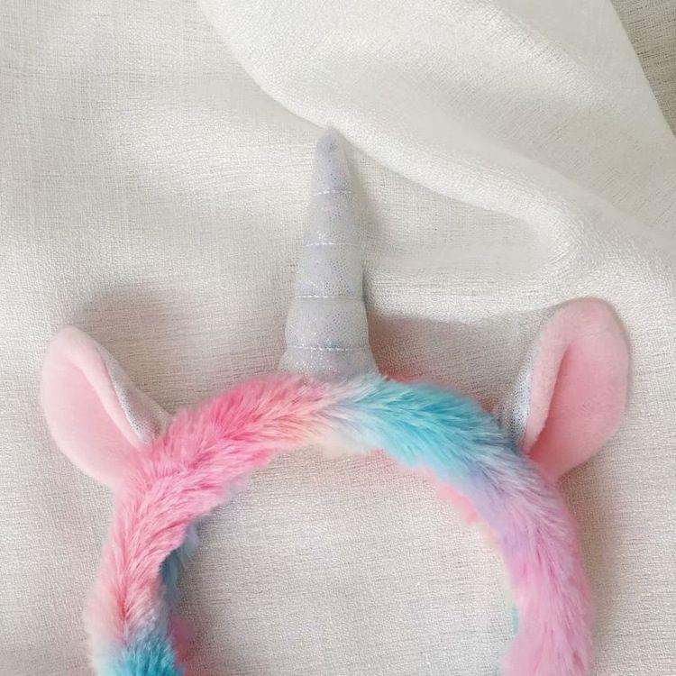 2 PCS Stuffed Plush Toy Soft Unicorn Mask Eyeshade /Hair Hoop