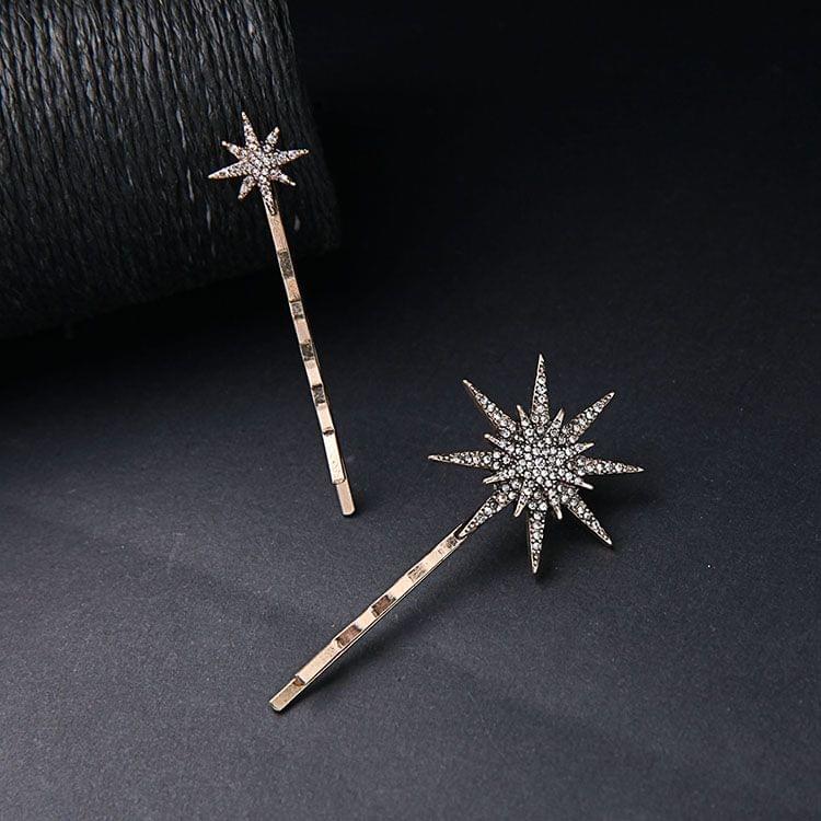 Star Moon Rhinestone Hair Clip Fashion Hair Accessories(Big star)