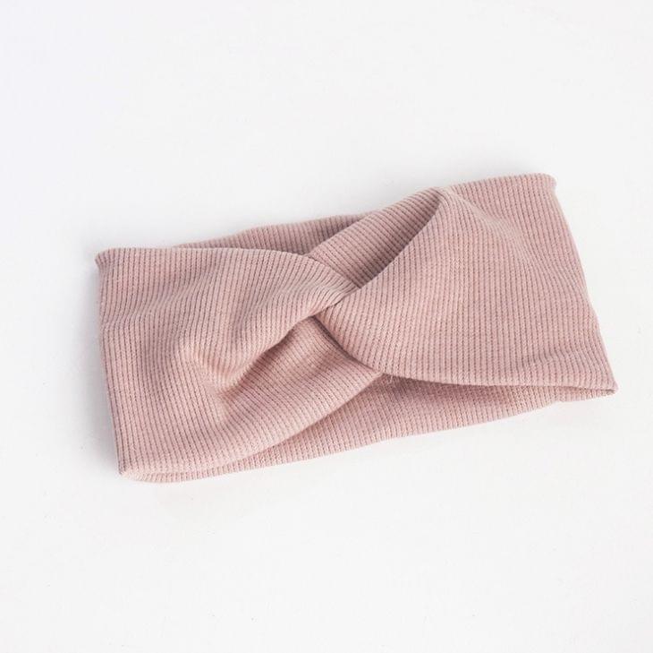 Women Widened Hair Bands Spiral Double Cloth Knit Solid Color Headwear Fashion Headbands Hair Accessories(Caramel)