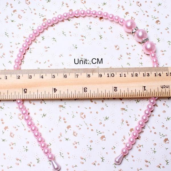 3PCS / The princess pearl hair hoop hand bead cute hair ornaments 2