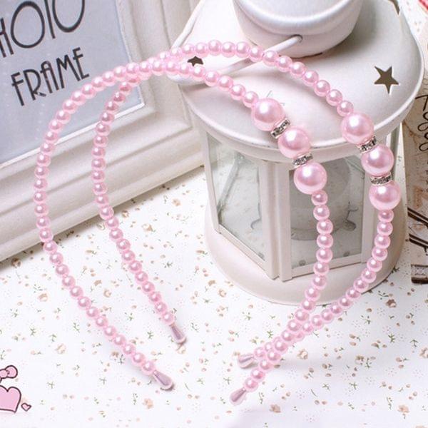 3PCS / The princess pearl hair hoop hand bead cute hair ornaments 2