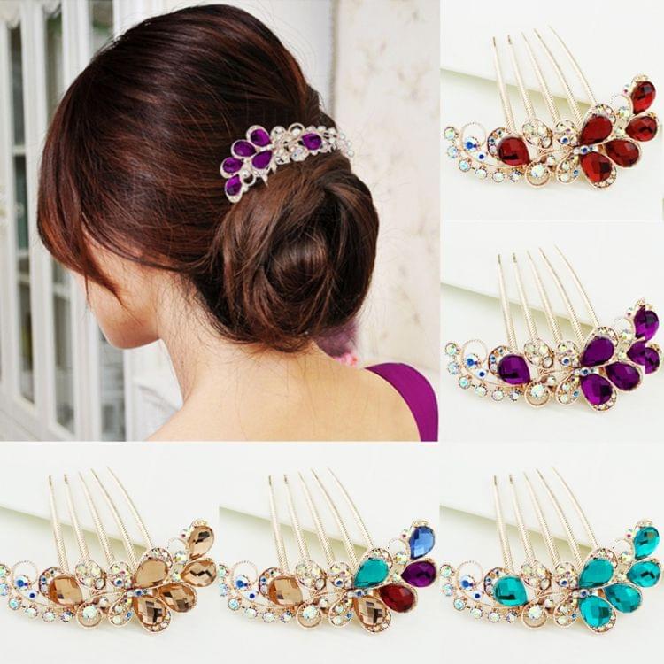 Geometric Women Hair Comb Rhinestone Crystal Hair Clips