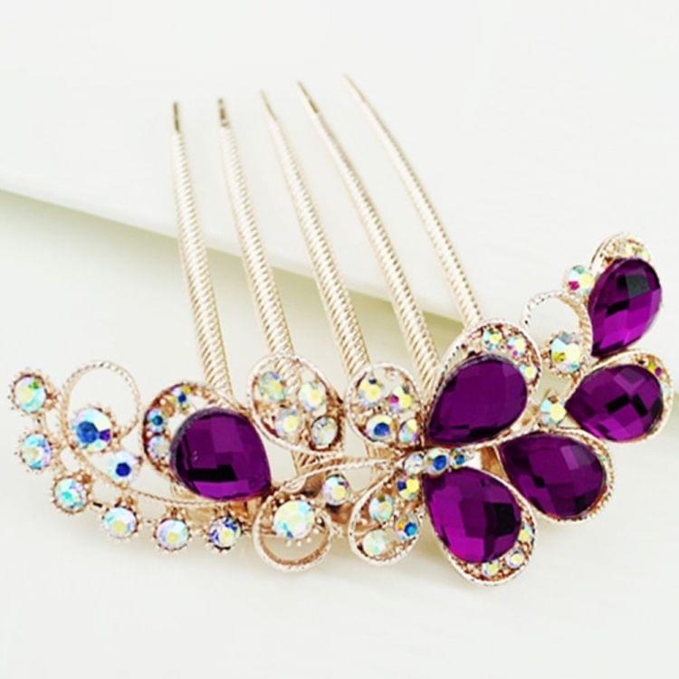 Geometric Women Hair Comb Rhinestone Crystal Hair Clips
