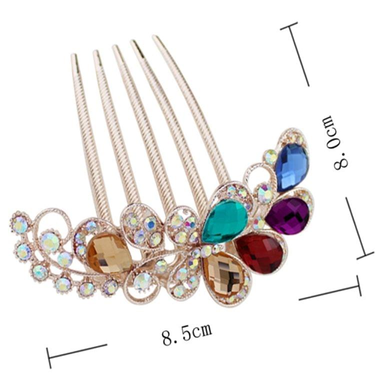 Geometric Women Hair Comb Rhinestone Crystal Hair Clips