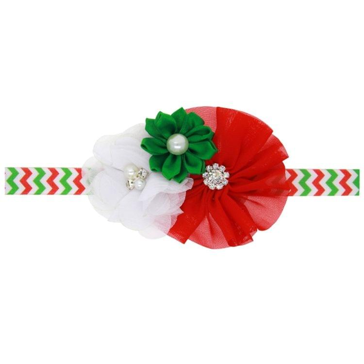 3 PCS Christmas Decoration Baby Child Chiffon Flower Headband, Western Children Holiday Dress Ornament, Random Style Delivery