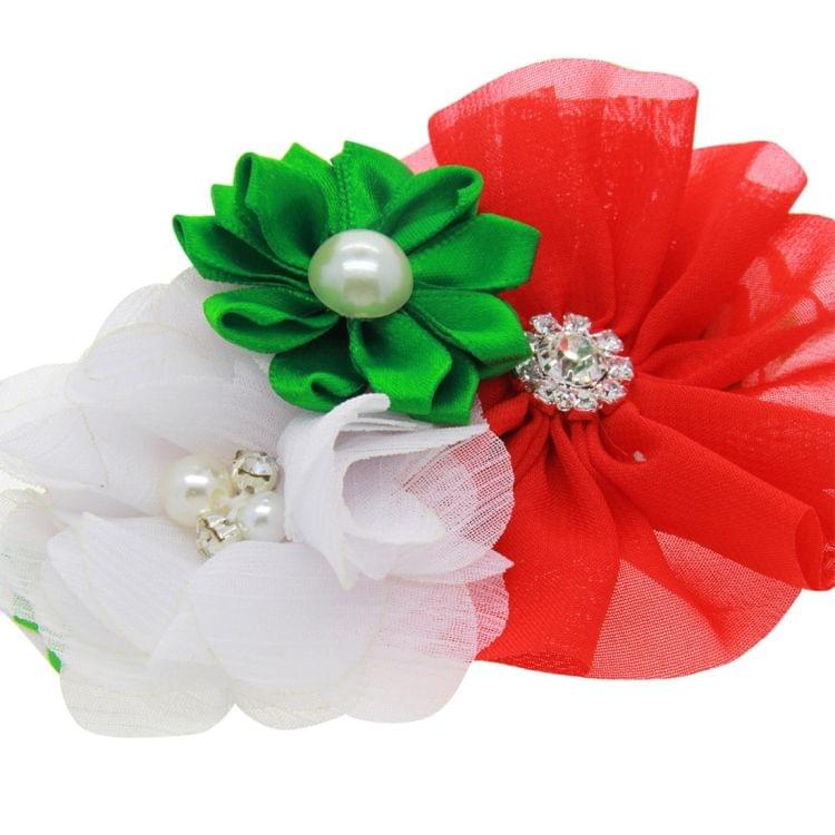 3 PCS Christmas Decoration Baby Child Chiffon Flower Headband, Western Children Holiday Dress Ornament, Random Style Delivery