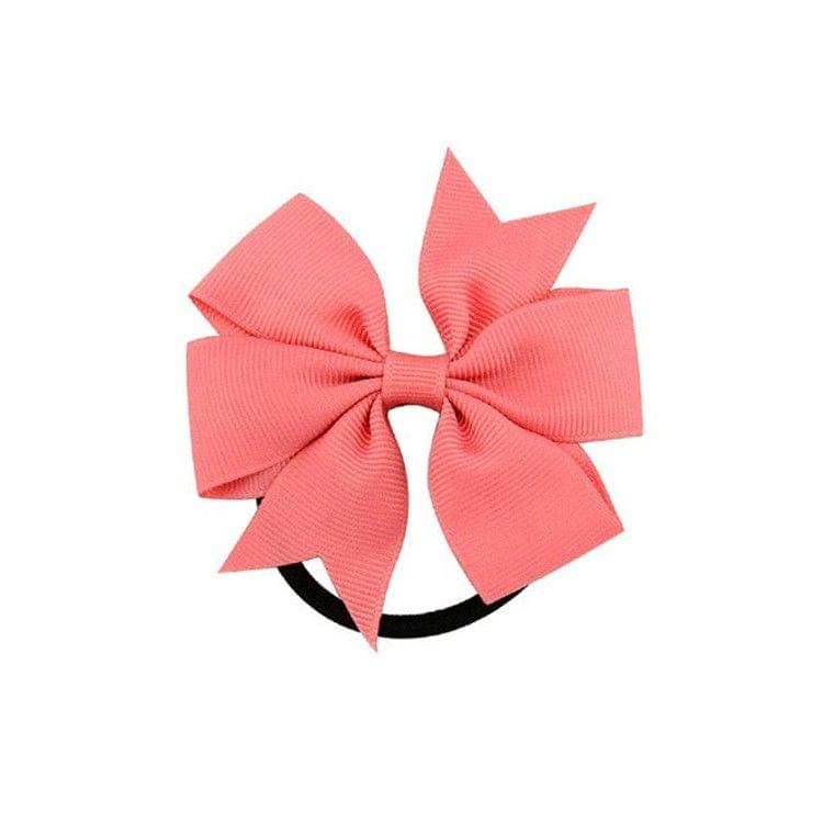 5 PCS Colorful Ribbon Elastic Bows Baby Hair rope Girl Hair Ties Kids Bands Hair Accessories(18)