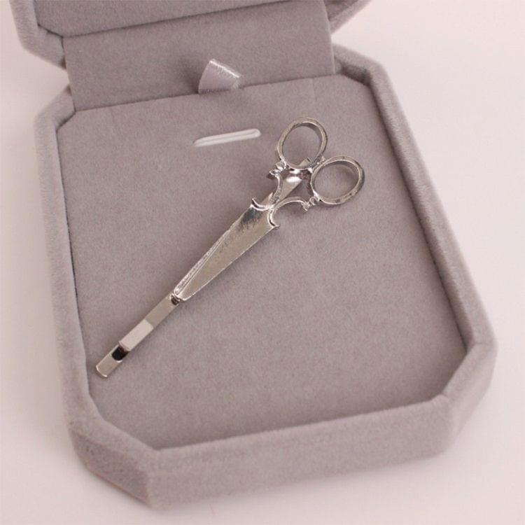 2 PCS simple hair ornaments personalized hair clips ornaments retro word folder headdress(Silver)
