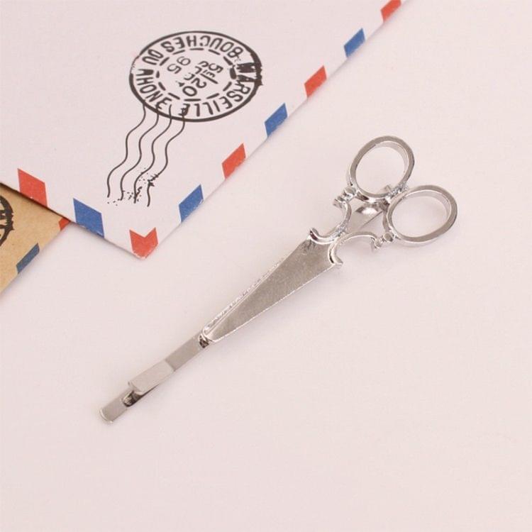 2 PCS simple hair ornaments personalized hair clips ornaments retro word folder headdress(Silver)