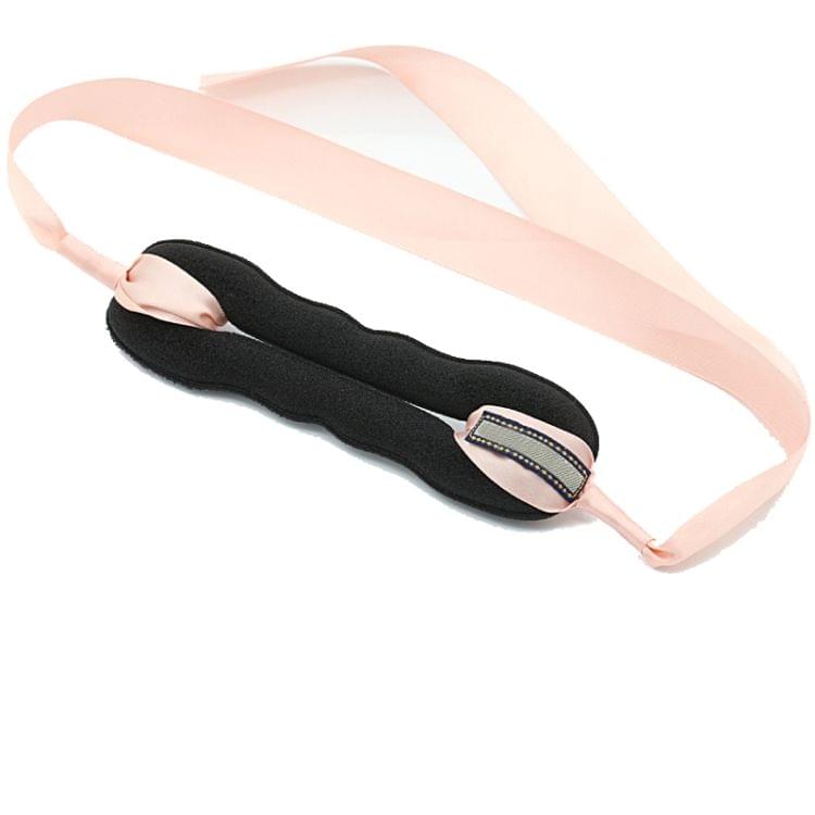 2 PCS Hair Curls Bun Head Band Hair Maker Silk Ribbon Bowknot Hairband Small Size(Black)