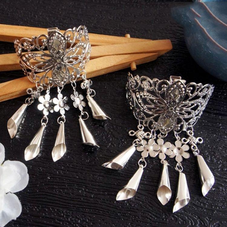 Retro Hollow Alloy Hair Clips Hairpins Headwear Crystal Tassel Pendant Hair Pins Claw