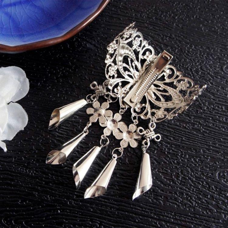 Retro Hollow Alloy Hair Clips Hairpins Headwear Crystal Tassel Pendant Hair Pins Claw