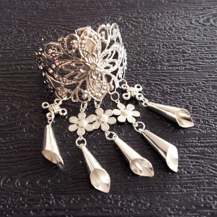 Retro Hollow Alloy Hair Clips Hairpins Headwear Crystal Tassel Pendant Hair Pins Claw