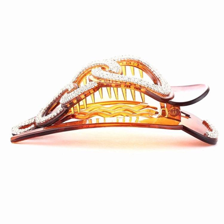 Rhinestone Hair Clip Hair Crabs Clamp Accessories Large Styling Tools Hair Accessories Women Hairpin(Brown)